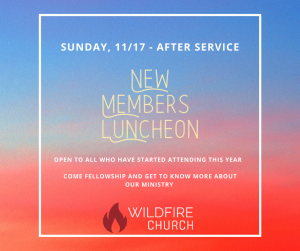 New Members Luncheon @ Wildfire Church | Apopka | Florida | United States