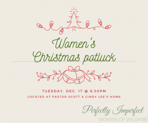 Women's Christmas Potluck Dinner @ Pastor Scott & Cindy's Home